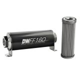 DeatschWerks Stainless Steel 8AN 40 Micron Universal Inline Fuel Filter Housing Kit (160mm) thumbnail 1