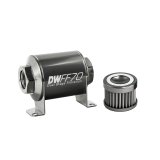 DeatschWerks Stainless Steel 8AN 40 Micron Universal Inline Fuel Filter Housing Kit (70mm) thumbnail 2