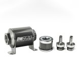 DeatschWerks Stainless Steel 3/8in 40 Micron Universal Inline Fuel Filter Housing Kit (70mm) thumbnail 2