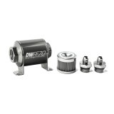 DeatschWerks Stainless Steel 6AN 40 Micron Universal Inline Fuel Filter Housing Kit (70mm) thumbnail 1