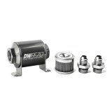 DeatschWerks Stainless Steel 8AN 40 Micron Universal Inline Fuel Filter Housing Kit (70mm) thumbnail 1