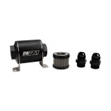 DeatschWerks Stainless Steel 10AN 100 Micron Universal Inline Fuel Filter Housing Kit (70mm) thumbnail 1
