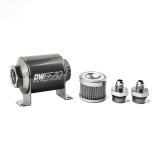 DeatschWerks Stainless Steel 6AN 100 Micron Universal Inline Fuel Filter Housing Kit (70mm) thumbnail 2