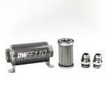 DeatschWerks Stainless Steel 10AN 5 Micron Universal Inline Fuel Filter Housing Kit (110mm) thumbnail 1