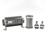 DeatschWerks Stainless Steel 3/8in 5 Micron Universal Inline Fuel Filter Housing Kit (110mm) thumbnail 1