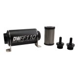 DeatschWerks Stainless Steel 5/16in 5 Micron Universal Inline Fuel Filter Housing Kit (110mm) thumbnail 2
