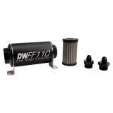 DeatschWerks Stainless Steel 6AN 5 Micron Universal Inline Fuel Filter Housing Kit (110mm) thumbnail 2