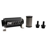 DeatschWerks Stainless Steel 3/8in 10 Micron Universal Inline Fuel Filter Housing Kit (110mm) thumbnail 2