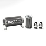 DeatschWerks Stainless Steel 10AN 40 Micron Universal Inline Fuel Filter Housing Kit (110mm) thumbnail 1