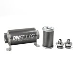 DeatschWerks Stainless Steel 6AN 40 Micron Universal Inline Fuel Filter Housing Kit (110mm) thumbnail 1