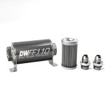DeatschWerks Stainless Steel 8AN 40 Micron Universal Inline Fuel Filter Housing Kit (110mm) thumbnail 1