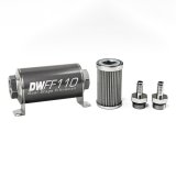 DeatschWerks Stainless Steel 3/8in 100 Micron Universal Inline Fuel Filter Housing Kit (110mm) thumbnail 2