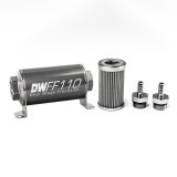 DeatschWerks Stainless Steel 5/16in 100 Micron Universal Inline Fuel Filter Housing Kit (110mm) thumbnail 2