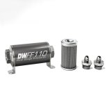 DeatschWerks Stainless Steel 6AN 100 Micron Universal Inline Fuel Filter Housing Kit (110mm) thumbnail 2