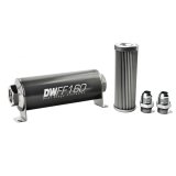 DeatschWerks Stainless Steel 10AN 10 Micron Universal Inline Fuel Filter Housing Kit (160mm) thumbnail 1