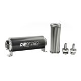 DeatschWerks Stainless Steel 3/8in 10 Micron Universal Inline Fuel Filter Housing Kit (160mm) thumbnail 1