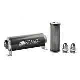 DeatschWerks Stainless Steel 10AN 40 Micron Universal Inline Fuel Filter Housing Kit (160mm) thumbnail 1