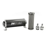 DeatschWerks Stainless Steel 3/8in 40 Micron Universal Inline Fuel Filter Housing Kit (160mm) thumbnail 1