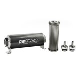 DeatschWerks Stainless Steel 5/16in 40 Micron Universal Inline Fuel Filter Housing Kit (160mm) thumbnail 1
