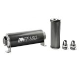 DeatschWerks Stainless Steel 8AN 40 Micron Universal Inline Fuel Filter Housing Kit (160mm) thumbnail 1
