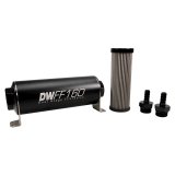 DeatschWerks Stainless Steel 3/8in 100 Micron Universal Inline Fuel Filter Housing Kit (160mm) thumbnail 2