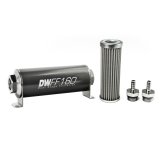 DeatschWerks Stainless Steel 5/16in 100 Micron Universal Inline Fuel Filter Housing Kit (160mm) thumbnail 1