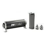 DeatschWerks Stainless Steel 6AN 100 Micron Universal Inline Fuel Filter Housing Kit (160mm) thumbnail 1