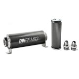 DeatschWerks Stainless Steel 8AN 100 Micron Universal Inline Fuel Filter Housing Kit (160mm) thumbnail 1