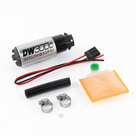 DeatschWerks 340lph DW300C Compact Fuel Pump w/ Universal Install Kit (w/ Mounting Clips) thumbnail 3