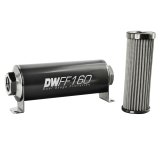 DeatschWerks Stainless Steel 10AN 100 Micron Universal Inline Fuel Filter Housing Kit (160mm) thumbnail 1