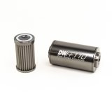 DeatschWerks Stainless Steel 10AN 100 Micron Universal Inline Fuel Filter Housing Kit (110mm) thumbnail 1