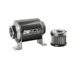 DeatschWerks Stainless Steel 10AN 10 Micron Universal Inline Fuel Filter Housing Kit (70mm) thumbnail 1