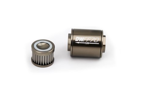 DeatschWerks Stainless Steel 8AN 100 Micron Universal Inline Fuel Filter Housing Kit (70mm) thumbnail 7