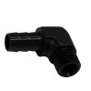 DeatschWerks Metric M12 to 3/8in Hose Barb 90-Degree Fitting w/ Venturi Port - Anodized Matte Black thumbnail 6