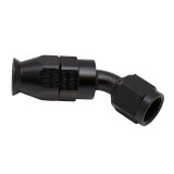DeatschWerks 6AN Female Swivel 45-Degree Hose End PTFE (Incl 1 Olive Insert) - Anodized Matte Black thumbnail 1