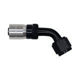 DeatschWerks 8 AN Female Flare Swivel 60-Degree Hose Crimping Style End CPE - Anodized Matte Black thumbnail 1
