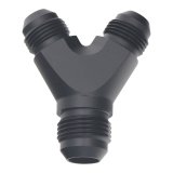 DeatschWerks 8AN Male Flare to 8AN Male Flare to 10AN Male Flare Y Fitting - Anodized Matte Black thumbnail 2