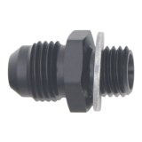 DeatschWerks 6AN Male Flare to M12 X 1.5 Male Metric Adapter (Incl Washer) - Anodized Matte Black thumbnail 2