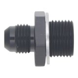 DeatschWerks 6AN Male Flare to M18 X 1.5 Male Metric Adapter (Incl Washer) - Anodized Matte Black thumbnail 2