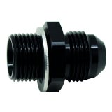 DeatschWerks 8AN Male Flare to M18 X 1.5 Male Metric Adapter (Incl Washer) - Anodized Matte Black thumbnail 1