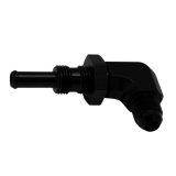 DeatschWerks 6AN Male Flare to 5/16in Male Barb Bulkhead Adapter 90-Degree - Anodized Matte Black thumbnail 1