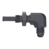 DeatschWerks 6AN Male Flare to 5/16in Male Barb Bulkhead Adapter 90-Degree - Anodized Matte Black thumbnail 2
