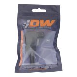 DeatschWerks 6AN Male Flare to 5/16in Male Barb Bulkhead Adapter 90-Degree - Anodized Matte Black thumbnail 4