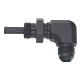 DeatschWerks 8AN Male Flare to 5/16in Male Barb Bulkhead Adapter 90-Degree - Anodized Matte Black thumbnail 2