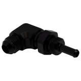 DeatschWerks 8AN Male Flare to 5/16in Male Barb Bulkhead Adapter 90-Degree - Anodized Matte Black thumbnail 3