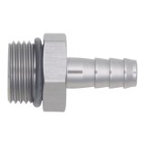 DeatschWerks 10AN ORB Male to 3/8in Male Triple Barb Fitting (Incl O-Ring) - Anodized DW Titanium thumbnail 1
