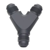 DeatschWerks 6AN Male Flare to 6AN Male Flare to 6AN Male Flare Y Fitting - Anodized Matte Black thumbnail 2