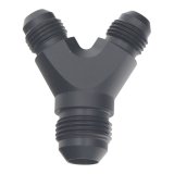 DeatschWerks 6AN Male Flare to 6AN Male Flare to 8AN Male Flare Y Fitting - Anodized Matte Black thumbnail 2