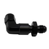 DeatschWerks 6AN Female Flare Swivel to 6AN Male Flare 90-Degree Bulkhead - Anodized Matte Black thumbnail 1