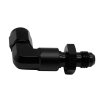 DeatschWerks 6AN Female Flare Swivel to 6AN Male Flare 90-Degree Bulkhead - Anodized Matte Black thumbnail 6